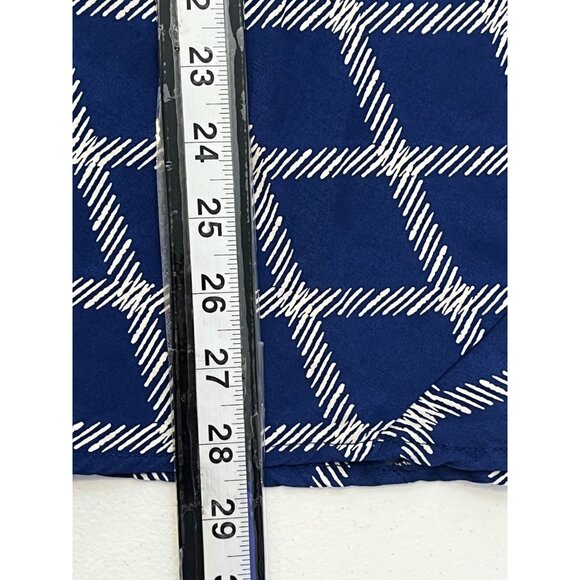 Ava & Viv Blue White Windowpane Midi A-Line Skirt Plus 2X - Picture 12 of 13